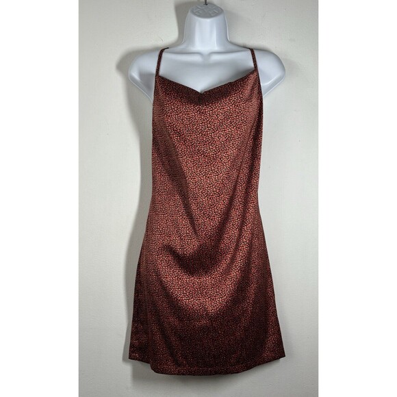 4 For $20 Arizona Jean Co Women’s Size Large Red Cheetah Print Mini Slip Dress - Picture 1 of 8